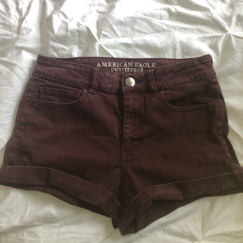 SOLD Wine red american eagle outfitters high rise shorts size 4